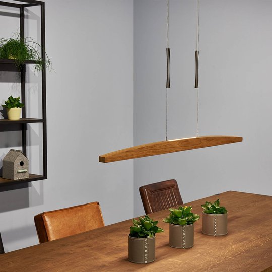 HerzBlut Arco LED-hänglampa Klick&Dim oljad ek
