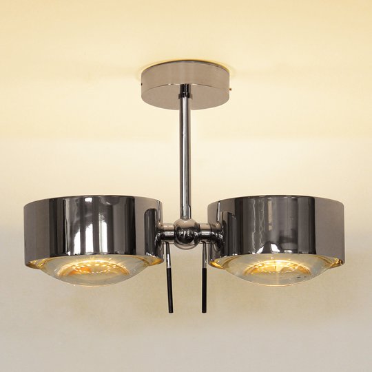 2 ljuskällor Taklampa PUK SIDES, förkromad, 10 cm