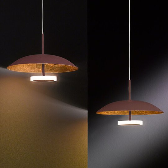 Guldbrun LED-pendellampa Pierre - 2 lampor