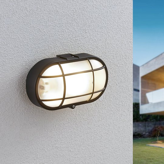 Utomhusvägglampa Alisha, oval, svart