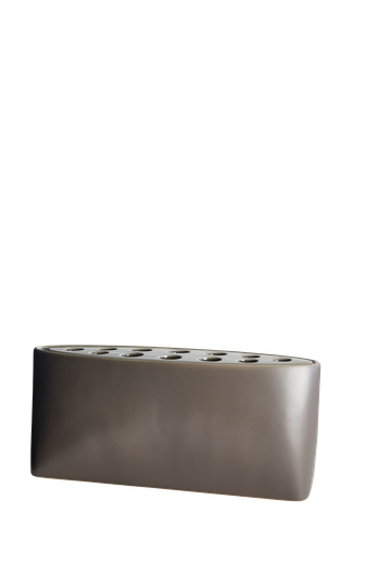 EIA - Ceramic Vase With Lid Dk Grey