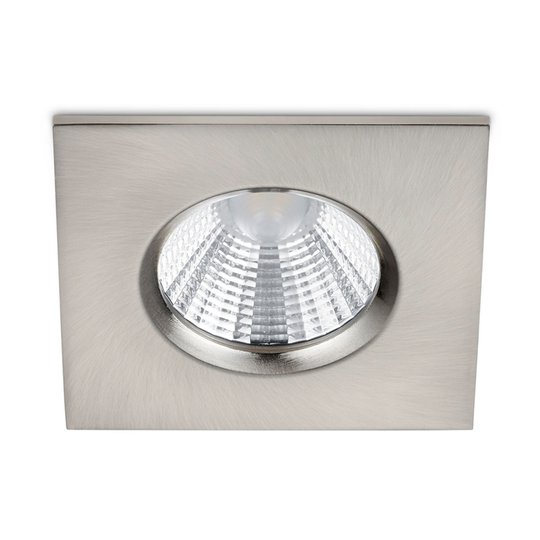 Kantig LED-inbyggnadsspot Zagros IP65 nickel matt