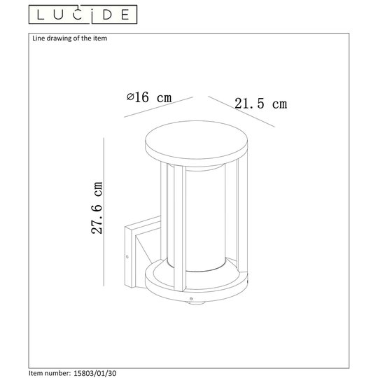 Utomhus vägglampa Cadix av aluminiumgjutning