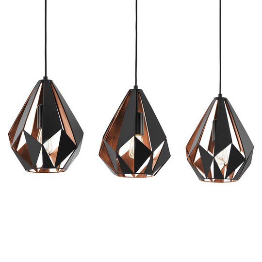 Hänglampa Carlton 1 lampa, svart/koppar