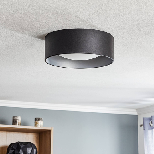 Taklampa Moss, svart/silver