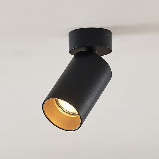 Spotlight Brinja, GU10, svart, 1 lampa, rund