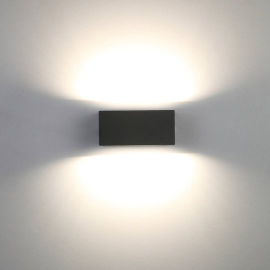 Utomhusvägglampa Gemini kantig antracit 16 cm