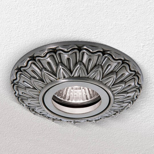 Inbyggnadslampa Sada rund antiksilver