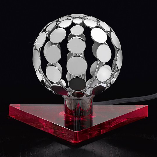 Bordslampa Sfera med röd fot, 10 cm