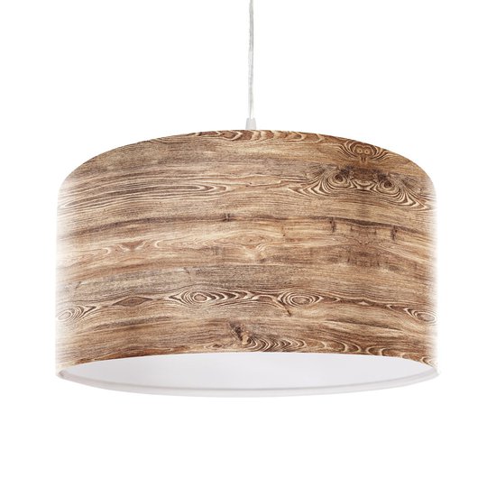 Rustisk hänglampa Woody med träoptik