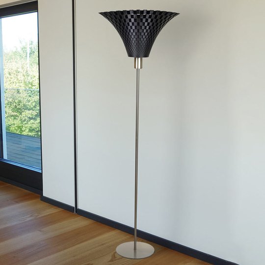 Golvlampa Flätverk, tratt, grafit