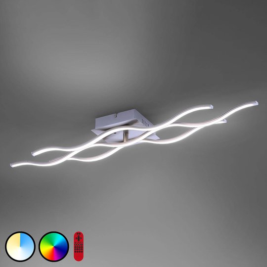 LED-taklampa LOLASmart Wave, 3 lampor, stål