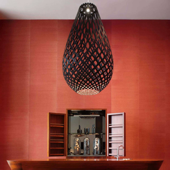 david trubridge Koura pendellampa, 75 cm, svart
