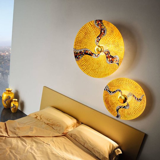 KOLARZ Luna Kiss Gold vägglampa, 24 kt, Ø 54 cm