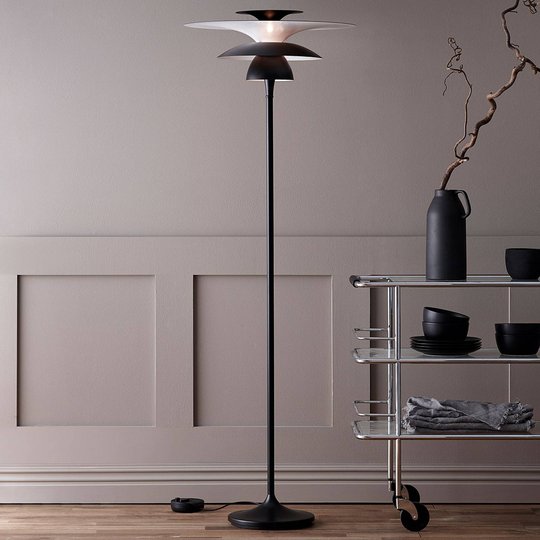 LED-golvlampa Picasso, skärm 38 cm, svart
