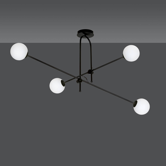 Taklampa Kabo, svart, 4 lampor