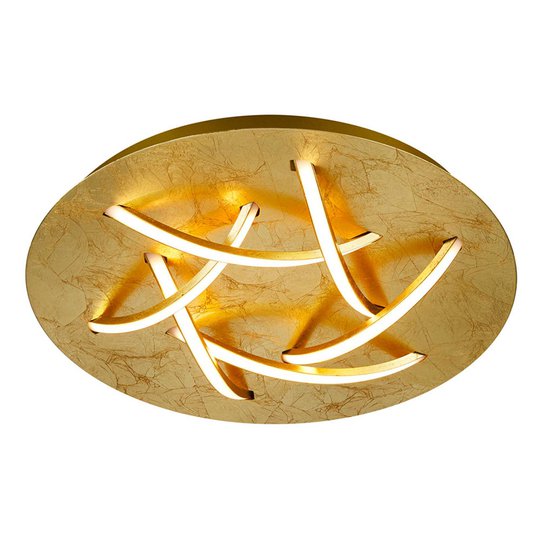 LED-taklampa Dolphin, guld, Ø 45 cm