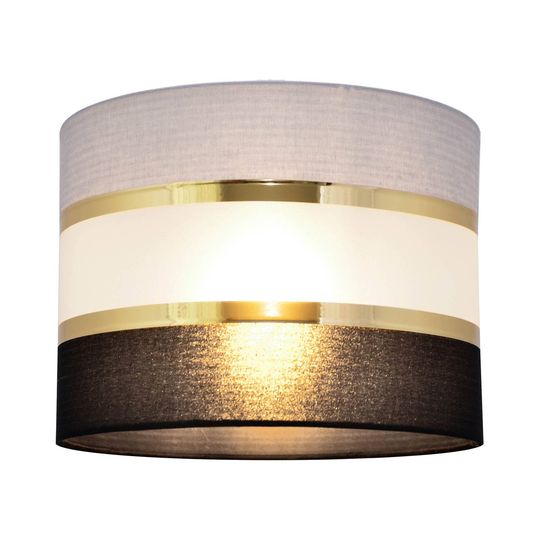 Vägglampa Helen textil grå-svart-guld 20 cm