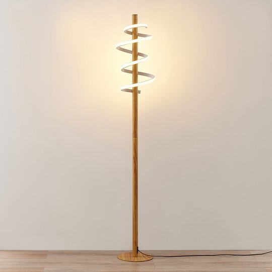 Lucande Milora LED-golvlampa, ljus ek