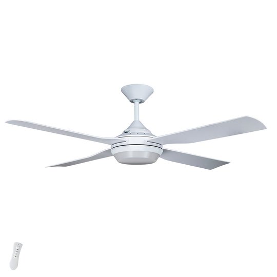 Takfläkt Moonah, LED-lampa, 132 cm vit