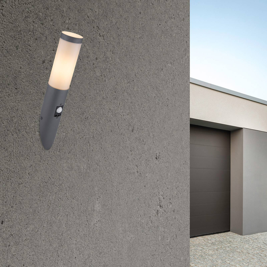 Utomhusvägglampa Boston med sensor