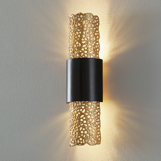 Vägglampa Palazzo, guld/brun
