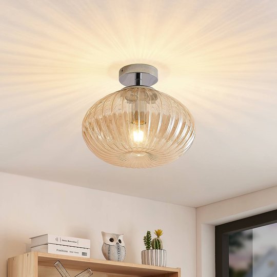 Lindby Defne taklampa, bärnsten