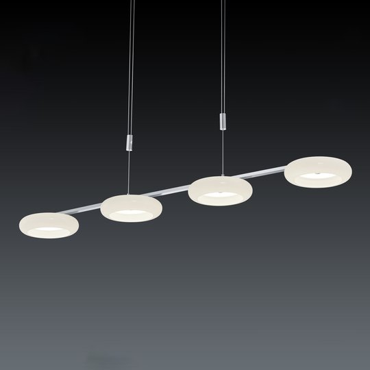 BANKAMP Centa hänglampa 4 lampa vit/nickel