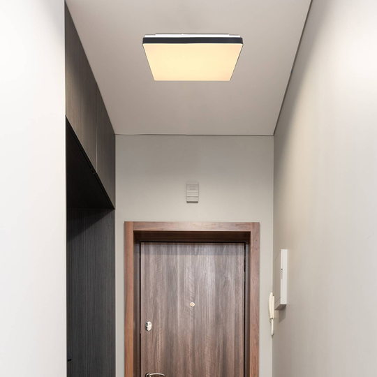 LED-taklampa Raina i kantig form, svart