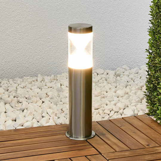 LED-marklykta Fabrizio i timglasoptik