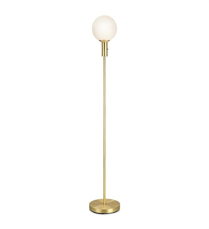Minna Golvlampa Borstad Mässing/Vit