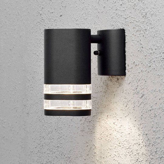 Utomhusvägglampa Modena 1 lampa, 2 skåror, svart