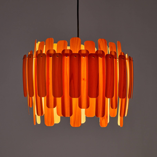 LZF Maruja träpendellampa, orange