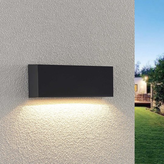 Lindby Jarte LED-utomhusvägglampa, 23,9 cm down
