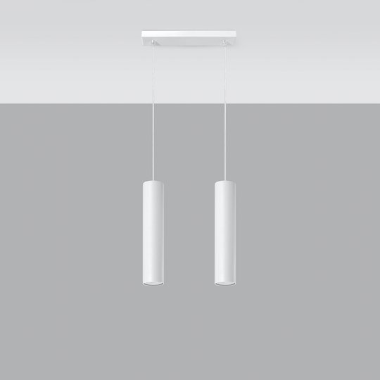 Hänglampa Tube, vit, 2 lampor