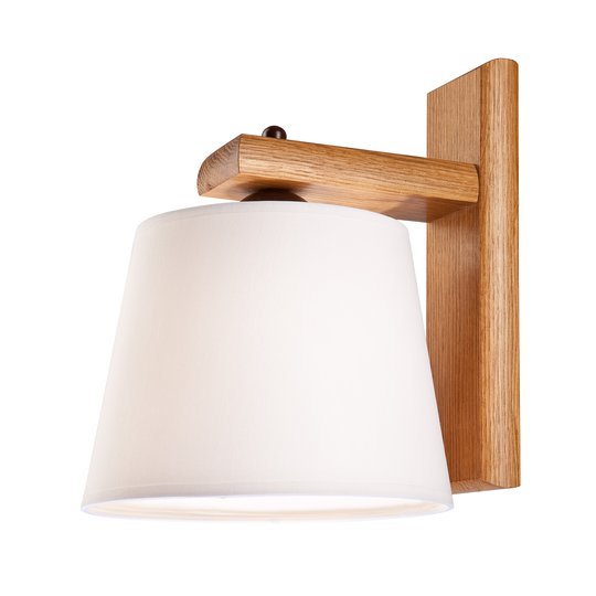 Vägglampa Sweden med trästativ, rustik ek