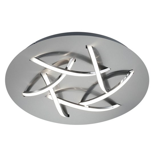 LED-taklampa Dolphin, nickel, Ø 45 cm