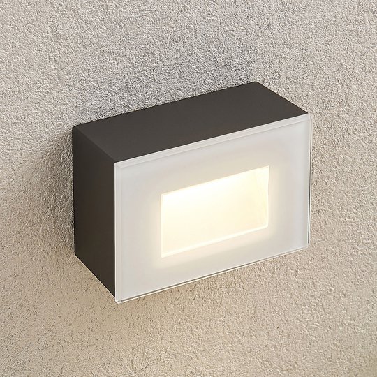LED-utomhusvägglampa Jody, 12 cm, kantig