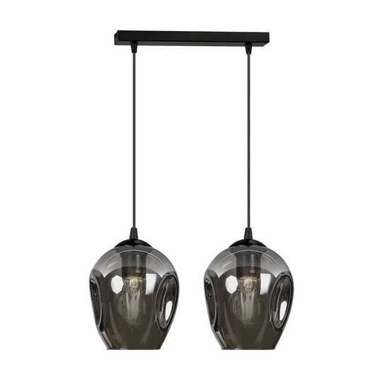 Pendellampa Starla 2 lampor, glas grafit