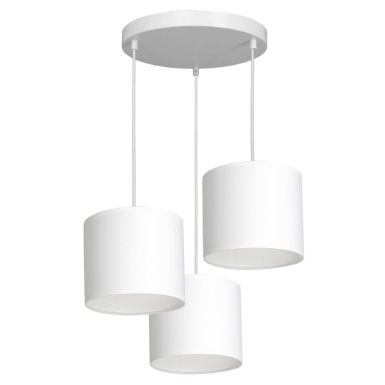 Hänglampa Soho, cylindrisk, rund 3 lampor vit