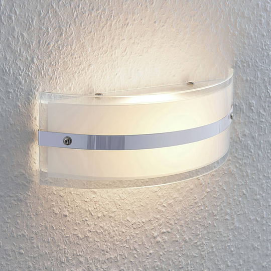 Glasvägglampa Zinka med LED, 25 cm