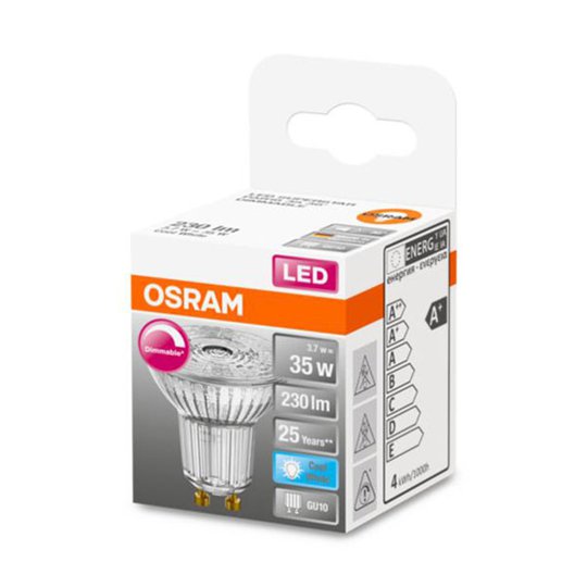 OSRAM LED-glasreflektor GU10 3,7 W 940 36° dimbar