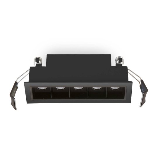 LED-inbyggnadslampa Sound 5 30° med ram, svart