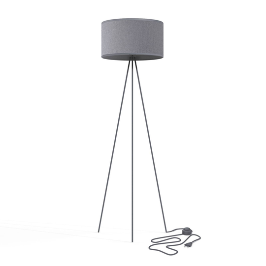 Golvlampa Cadilac I, Ø 45 cm, grå
