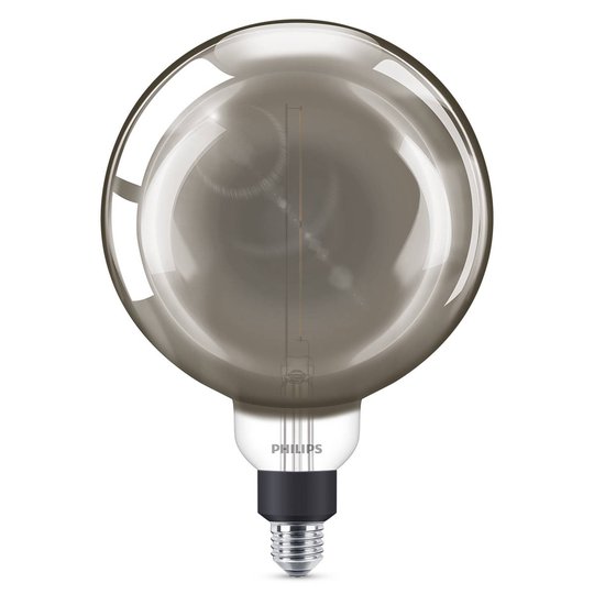 Philips E27 Giant LED-globlampa 6,5W dimbar smoky