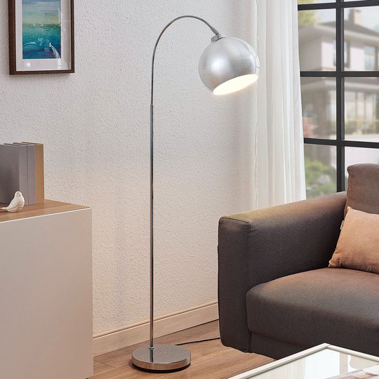 Båg-golvlampa Moisia i krom