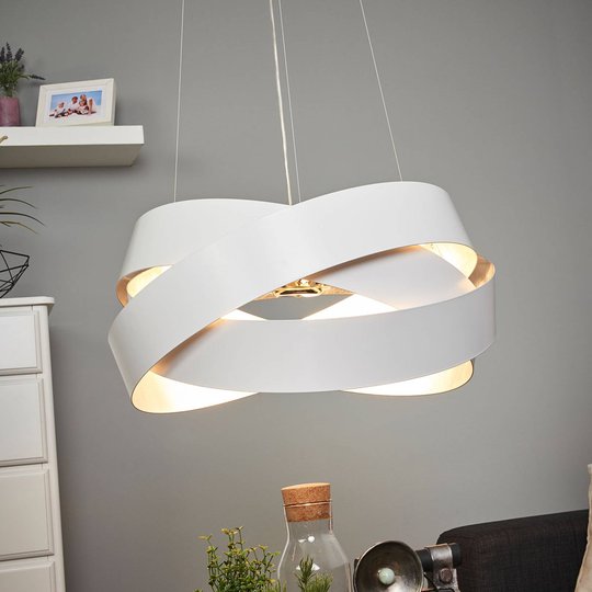 Pendellampa Pura vit/silver, 60 cm, 8 x G9