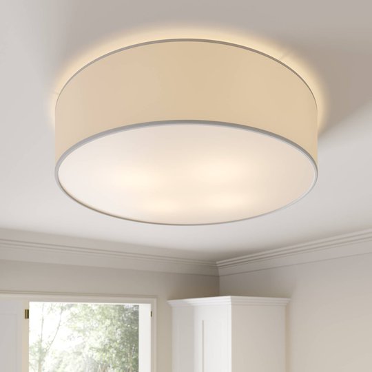 Taklampa Cassy med bländare, grå, Ø 58 cm