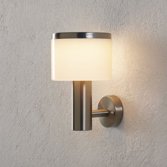 LED-utomhusvägglampa Cathleen, rostfritt stål