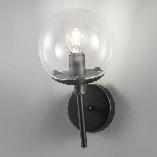 Vägglampa Global Ø 15 cm svart